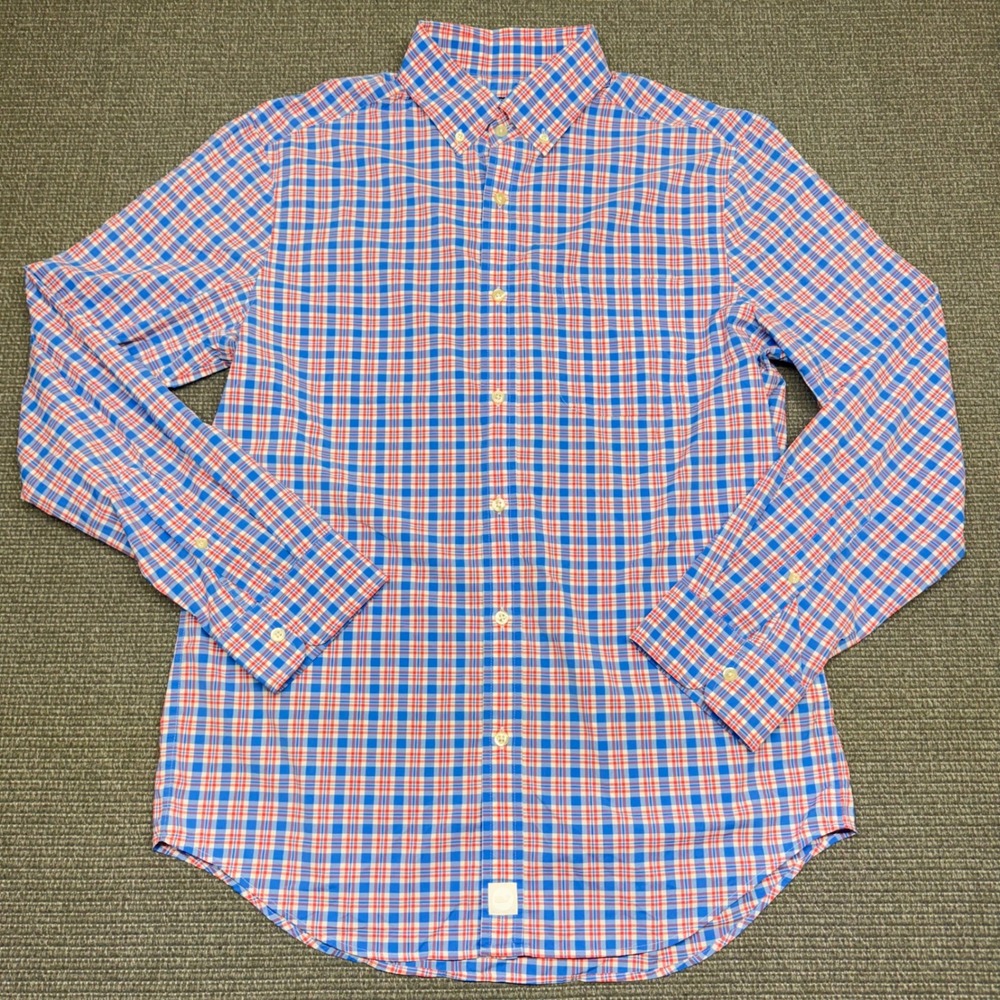 Vineyard Vines Mens M Performance Murray Shirt Blue Red Plaid Classic Fit 9209